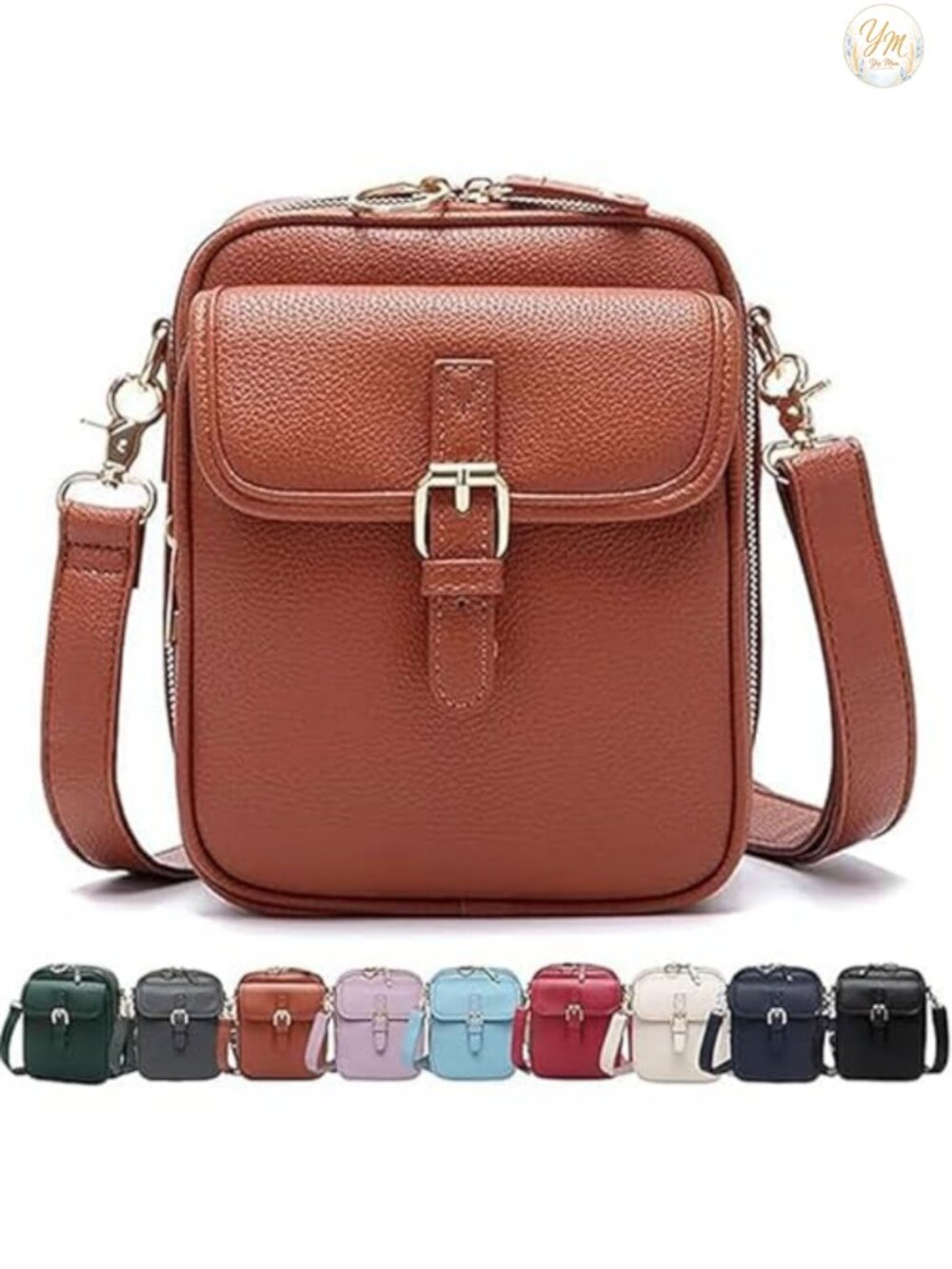 Faux Leather Crossbody Bag Anti-Theft Messenger with Card Slots